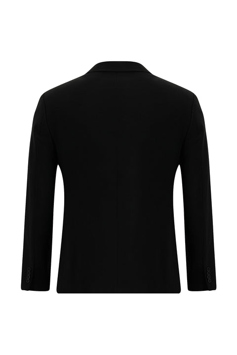 Siyah 7 Drop Super Slim Fit Eksra Dar Kesim Kruvaze Takım Elbise
