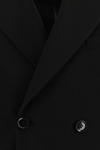 Siyah 7 Drop Slim Fit Dar Kesim Kruvaze Takım Elbise