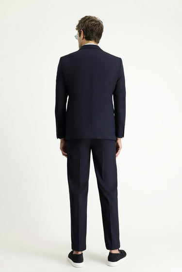 Koyu Lacivert Slim Fit Dar Kesim Klasik Takım Elbise