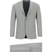 Orta Gri 7 Drop Super Slim Fit Eksra Dar Kesim Desenli Takım Elbise
