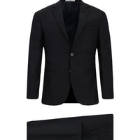 Koyu Lacivert 7 Drop Super Slim Fit Eksra Dar Kesim Desenli Takım Elbise