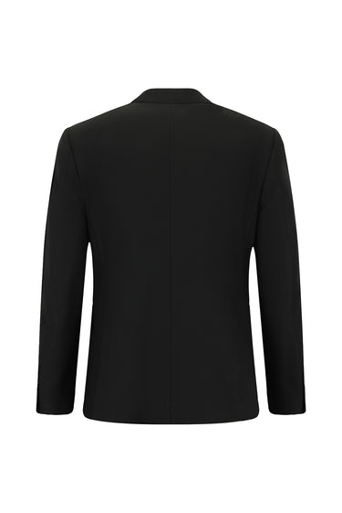 Siyah Regular Fit Likralı Fermuar Cepli Takım Elbise