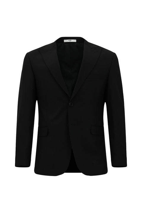 Black 6-Drop Regular Fit Standard Cut Suit