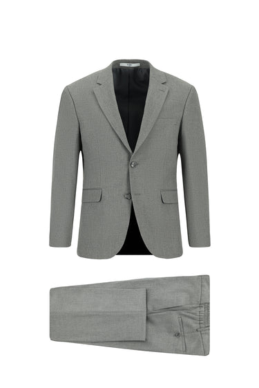 Koyu Antrasit Slim Fit Dar Kesim Beli Lastikli Klasik Takım Elbise