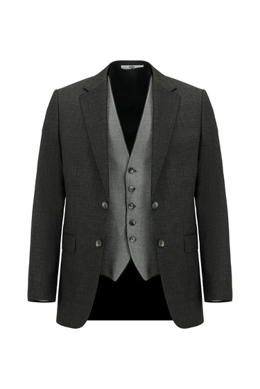 Koyu Füme Regular Fit Kombinli Yelekli Takım Elbise