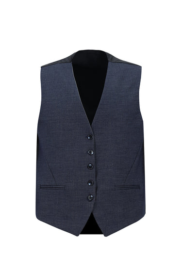 Orta Lacivert Regular Fit Kombinli Yelekli Takım Elbise