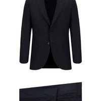 Koyu Lacivert 7 Drop Slim Fit Dar Kesim Yünlü Takım Elbise