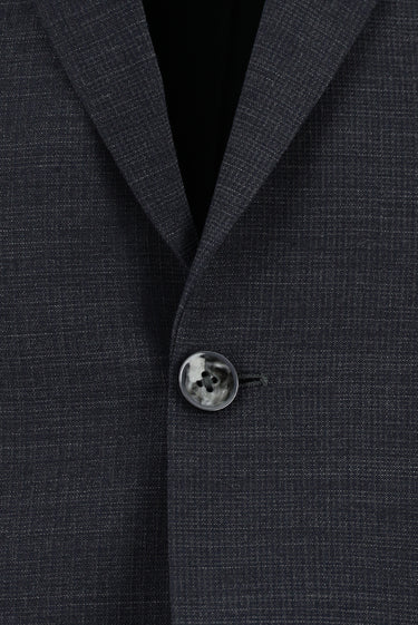 Koyu Füme Slim Fit Dar Kesim Yünlü Klasik Desenli Takım Elbise