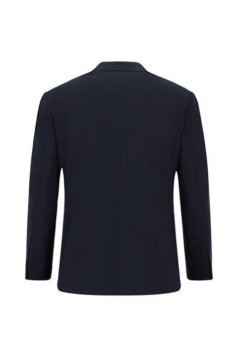 Koyu Lacivert 7 Drop Slim Fit Dar Kesim Yünlü Desenli Takım Elbise