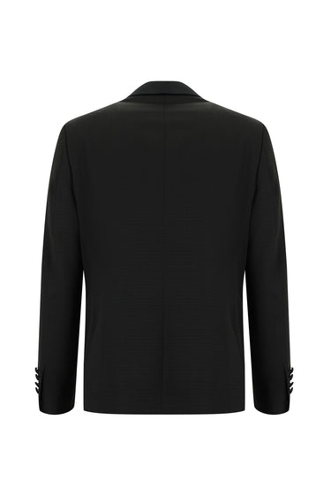 Siyah Regular Fit Şal Yaka Desenli Smokin & Damatlık