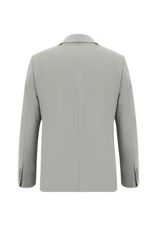 Açık Gri 7 Drop Slim Fit Dar Kesim Şal Yaka Smokin & Damatlık