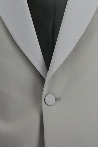 Açık Gri 7 Drop Slim Fit Dar Kesim Şal Yaka Smokin & Damatlık