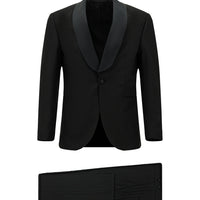 Siyah Slim Fit Dar Kesim Şal Yaka Smokin & Damatlık