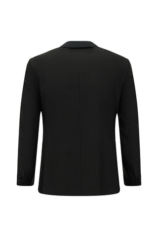 Siyah 7 Drop Slim Fit Dar Kesim Şal Yaka Smokin & Damatlık