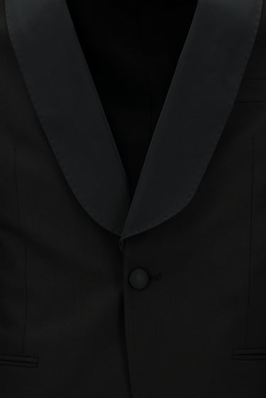 Siyah Slim Fit Dar Kesim Şal Yaka Smokin & Damatlık