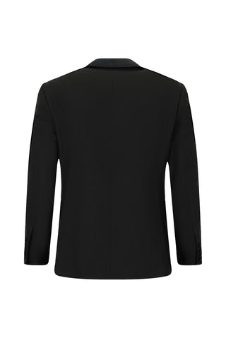 Siyah 4 Drop Relaxed Fit Rahat Kesim Şal Yaka Smokin & Damatlık