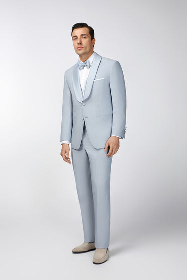 Açık Mavi Relaxed Fit Rahat Kesim Şal Yaka Smokin & Damatlık