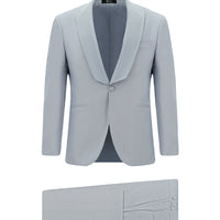 Açık Mavi Slim Fit Dar Kesim Şal Yaka Smokin & Damatlık