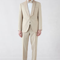 Light Beige 7 Drop Slim Fit Narrow Cut Shawl Collar Tuxedo & Groom Suit