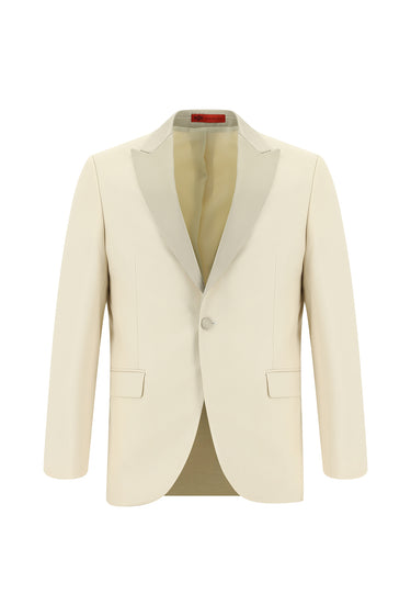 Açık Bej Sivri Yaka Smokin & Damatlık