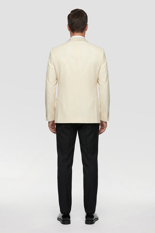 Açık Bej 7 Drop Slim Fit Dar Kesim Sivri Yaka Smokin & Damatlık
