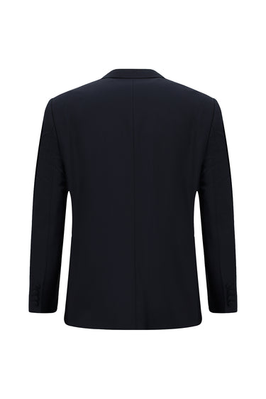 Koyu Lacivert Relaxed Fit Rahat Kesim Sivri Yaka Smokin & Damatlık