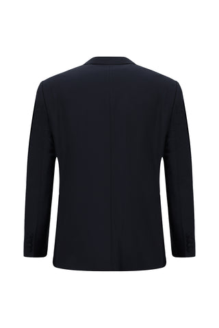 Koyu Lacivert 4 Drop Relaxed Fit Rahat Kesim Sivri Yaka Smokin & Damatlık