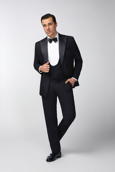 Koyu Lacivert Oversize Ekstra Rahat Kalıp Sivri Yaka Kruvaze Smokin & Damatlık