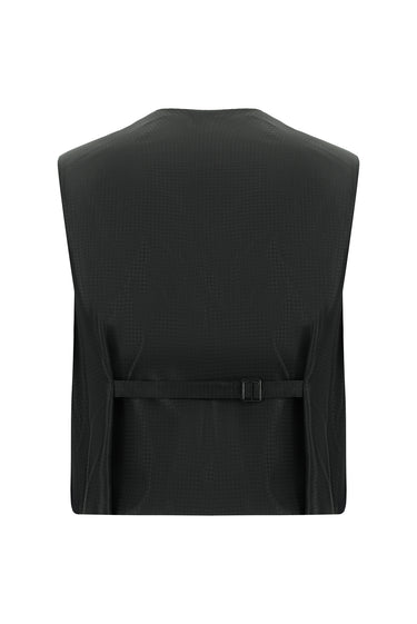 Siyah Regular Fit Yünlü Sivri Yaka Yelekli Smokin & Damatlık