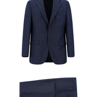 Açık Lacivert Slim Fit Dar Kesim Klasik Desenli Takım Elbise