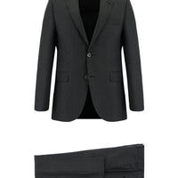 Koyu Antrasit Slim Fit Dar Kesim Klasik Desenli Takım Elbise