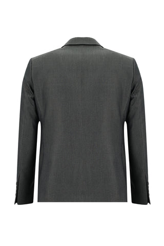 Orta Füme 7 Drop Slim Fit Dar Kesim Desenli Takım Elbise