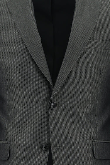 Orta Füme Slim Fit Dar Kesim Klasik Desenli Takım Elbise