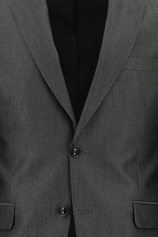 Orta Füme 7 Drop Slim Fit Dar Kesim Desenli Takım Elbise