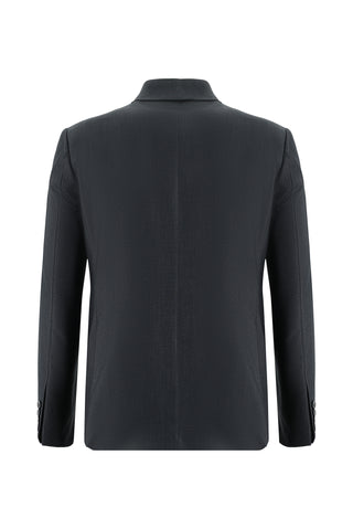 Koyu Antrasit 7 Drop Slim Fit Dar Kesim Desenli Takım Elbise