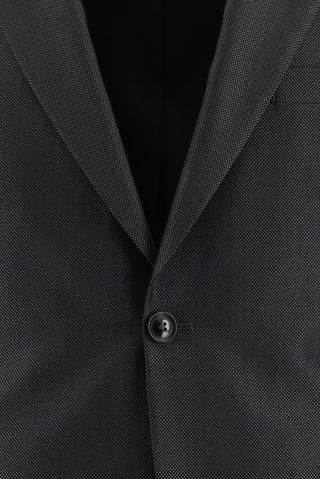 Koyu Antrasit 7 Drop Slim Fit Dar Kesim Desenli Takım Elbise