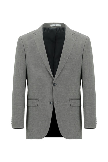 Açık Füme Slim Fit Dar Kesim Klasik Desenli Takım Elbise