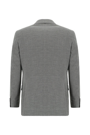 Açık Füme Slim Fit Dar Kesim Klasik Desenli Takım Elbise