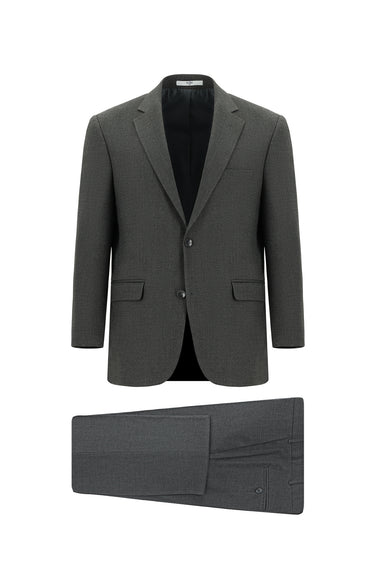 Koyu Füme Super Slim Fit Ekstra Dar Kesim Klasik Desenli Takım Elbise