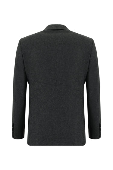 Koyu Antrasit Regular Fit Klasik Desenli Takım Elbise