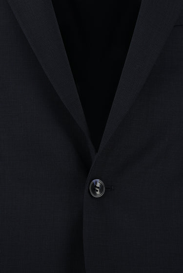 Koyu Lacivert Relaxed Fit Rahat Kesim Klasik Desenli Takım Elbise