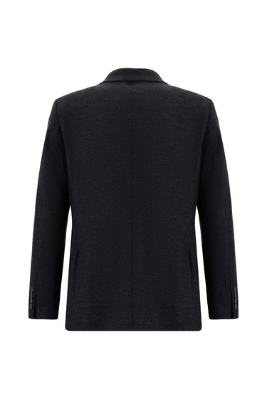 Koyu Antrasit Regular Fit Klasik Desenli Takım Elbise