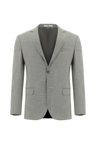 Açık Gri 7 Drop Super Slim Fit Eksra Dar Kesim Desenli Takım Elbise