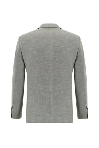 Açık Gri 7 Drop Super Slim Fit Eksra Dar Kesim Desenli Takım Elbise