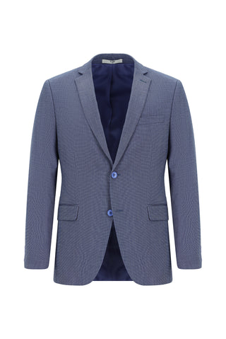 Açık Lacivert 7 Drop Super Slim Fit Eksra Dar Kesim Desenli Takım Elbise