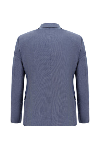 Açık Lacivert 7 Drop Super Slim Fit Eksra Dar Kesim Desenli Takım Elbise