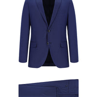 Koyu Lacivert Slim Fit Dar Kesim Klasik Desenli Takım Elbise