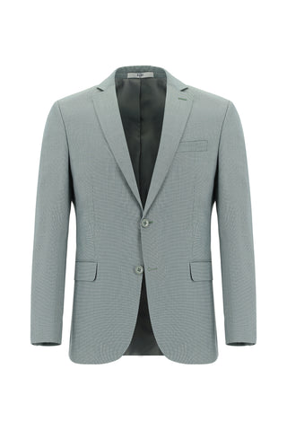 Çağla Yeşili 7 Drop Super Slim Fit Eksra Dar Kesim Desenli Takım Elbise