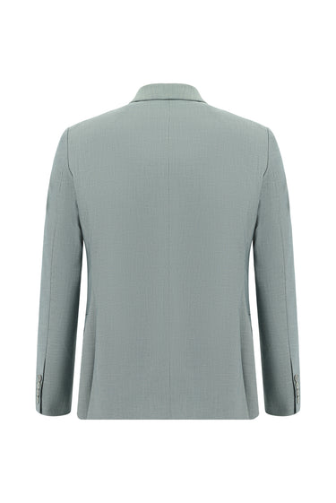 Çağla Yeşili Super Slim Fit Ekstra Dar Kesim Klasik Desenli Takım Elbise