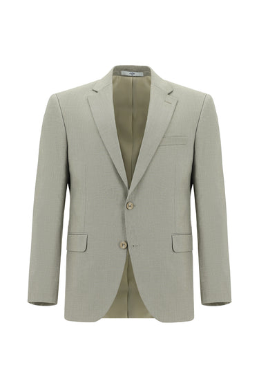 Yağ Yeşili-Olive Super Slim Fit Ekstra Dar Kesim Klasik Desenli Takım Elbise